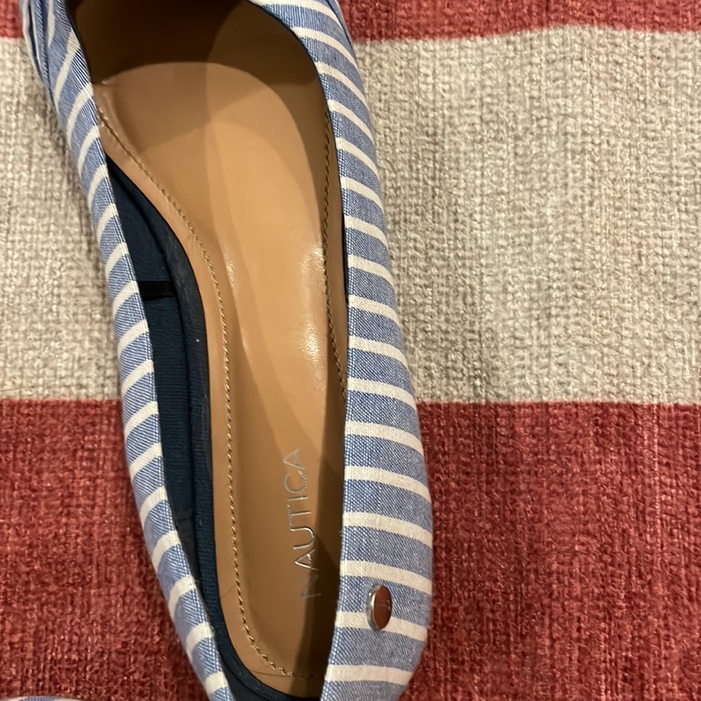 Nautica Chambray & White stripe Ballet Flats - Picture 3 of 4
